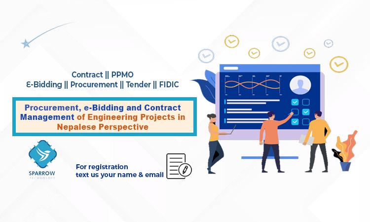 Sparrow Technosoft is carrying workshop on "𝐏𝐫𝐨𝐜𝐮𝐫𝐞𝐦𝐞𝐧𝐭, 𝐞-𝐁𝐢𝐝𝐝𝐢𝐧𝐠 𝐚𝐧𝐝 𝐂𝐨𝐧𝐭𝐫𝐚𝐜𝐭 𝐦𝐚𝐧𝐚𝐠𝐞𝐦𝐞𝐧𝐭 𝐨𝐟 𝐄𝐧𝐠𝐢𝐧𝐞𝐞𝐫𝐢𝐧𝐠 𝐏𝐫𝐨𝐣𝐞𝐜𝐭𝐬 𝐢𝐧 𝐍𝐞𝐩𝐚𝐥𝐞𝐬𝐞 𝐏𝐞𝐫𝐬𝐩𝐞𝐜𝐭𝐢𝐯𝐞"